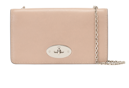 Bayswater Clutch On Chain, &pound;360, Handbags, Beige, Leather, Front view